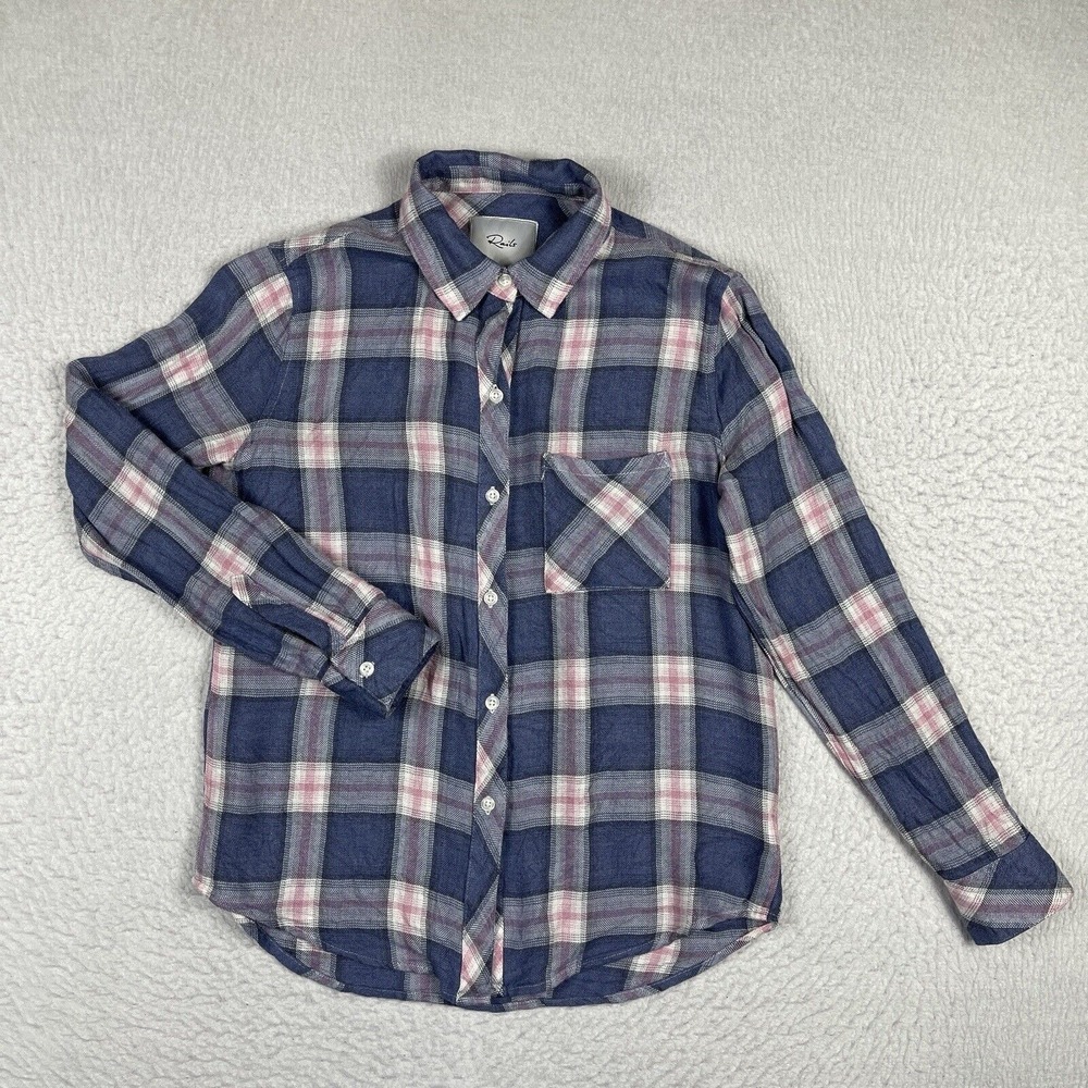 Rails Shirt Womens XS Hunter Indigo Berry Plaid Flannel Casual Outdoors Workwear